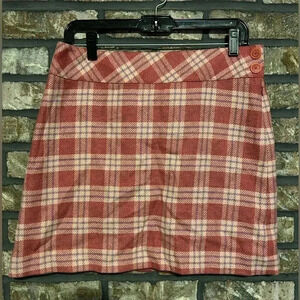 Vintage 90s Y2K Pink Plaid Wool Mohair Mini Skirt | Size 6 | Preppy Grunge Vibes